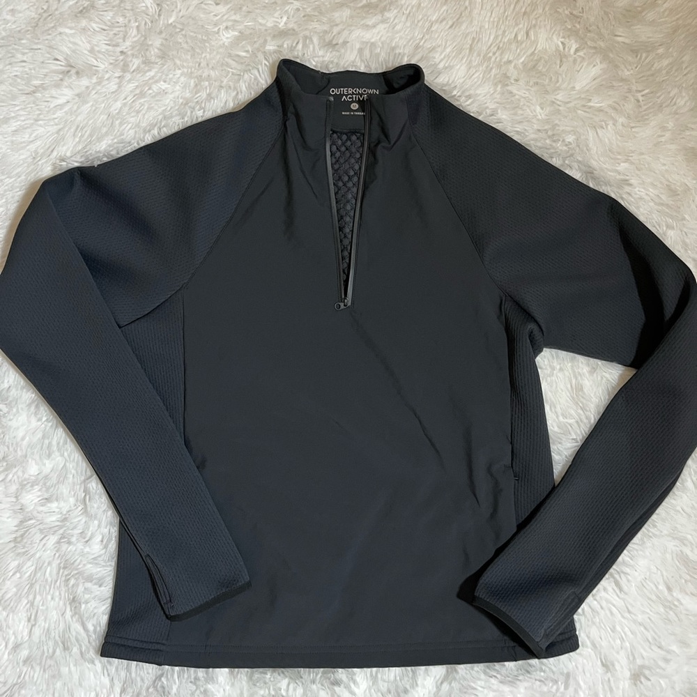 Womens Outerknown Active Half Zip Jacket Black Si… - image 1